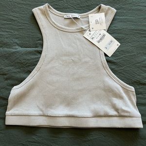 ZARA LIGHT GREY crop top (XL)